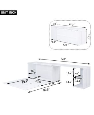 Versatile Queen Size Murphy Bed with Rotable Desk