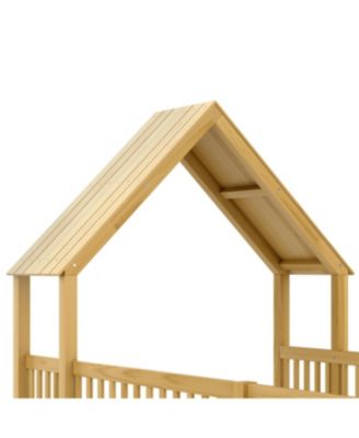 Full Size House Floor Bed with Door