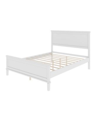 Mid-Century Platform Bed with Headboard and Slat Support, Full