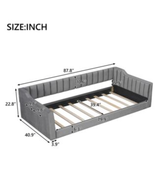 Streamdale Twin XL Size Upholstery Daybed and Side Storage pocket,Gray