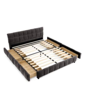 Queen Size Upholstered Bed with Storage Drawer