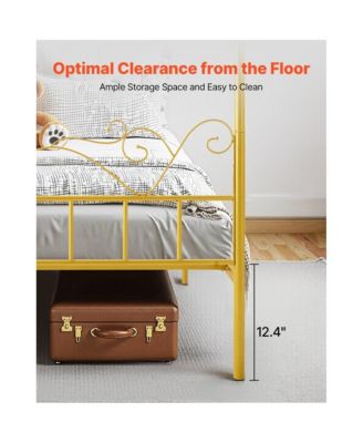 Metal Canopy Bed Frame with Headboard and Four Poster Style