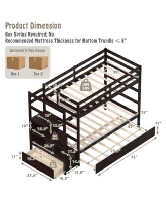 Sturdy Modern Bunk Bed with Storage for Kids or Adults