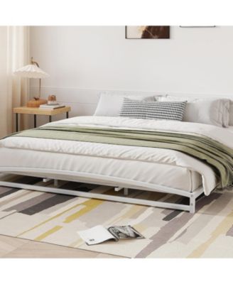 King Size 6 Inch Metal Platform Bed Frame Heavy Duty Strong Slat Support Underbed Storage