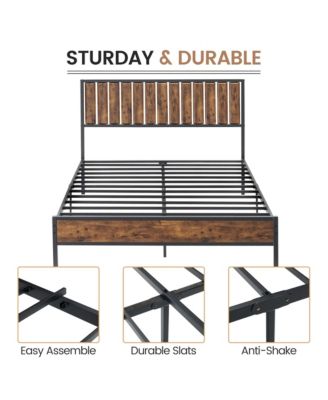 Full Size Platform Bed Frame Space Saving, for Living Room, Guest Room