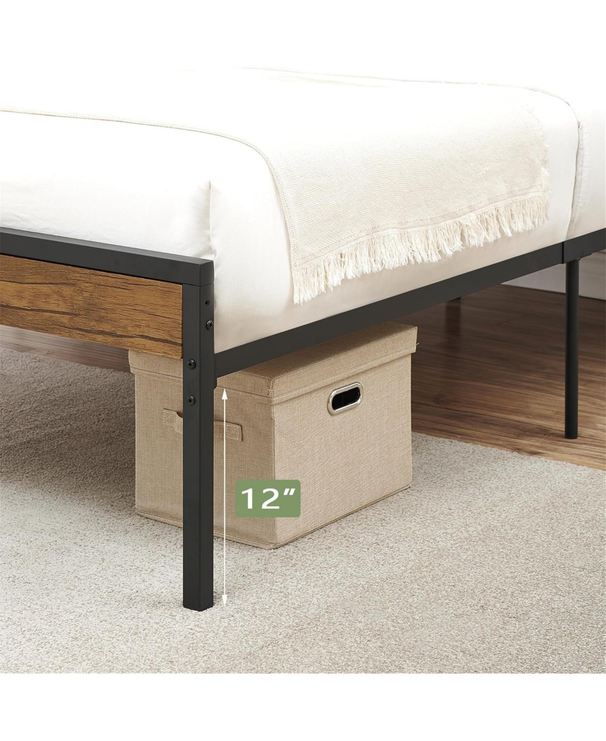 gaomon Easy Assembly Queen Size Bed Frame Space Saving, for Living Room