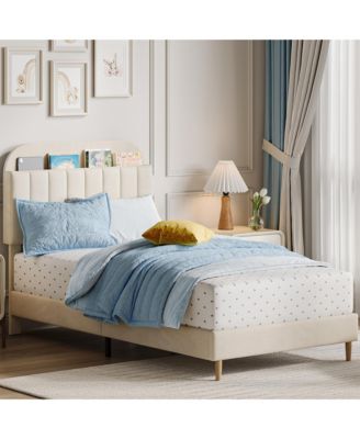 Twin XL Bed Frame with Storage Headboard