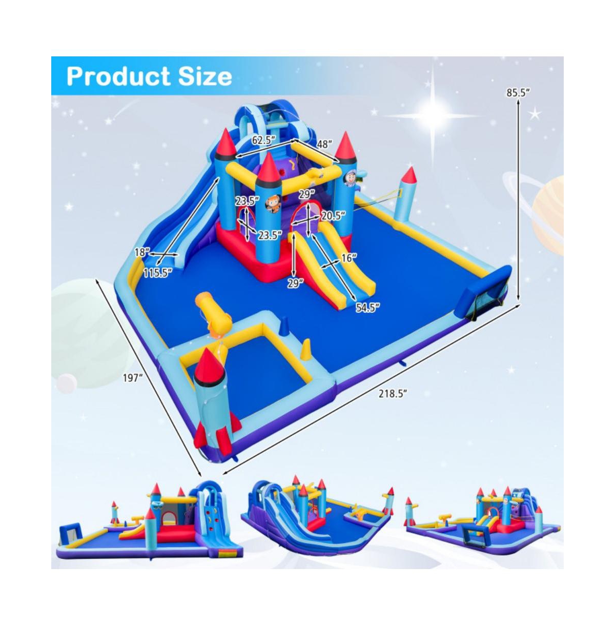 Hongge Rocket Inflatable Water Slide Park with 950W Blower