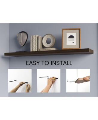 Greer Floating Shelf in Melamine x2, Dark Oak