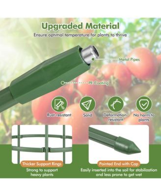 3-Pack Garden Tomato Trellis 60'' Plant Support Cage w/ Adjustable Size for Plants