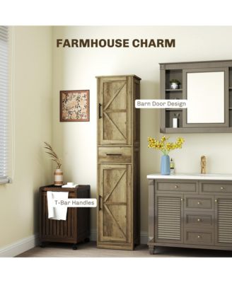 67" Tall Bathroom Storage Cabinet, Narrow Bathroom Cabinet