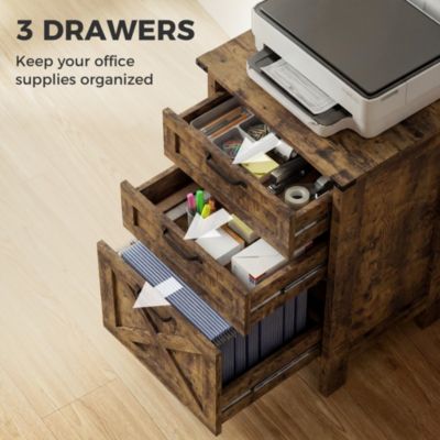 3 Drawer File Cabinet, Filing Cabinet for A4 or Letter Size