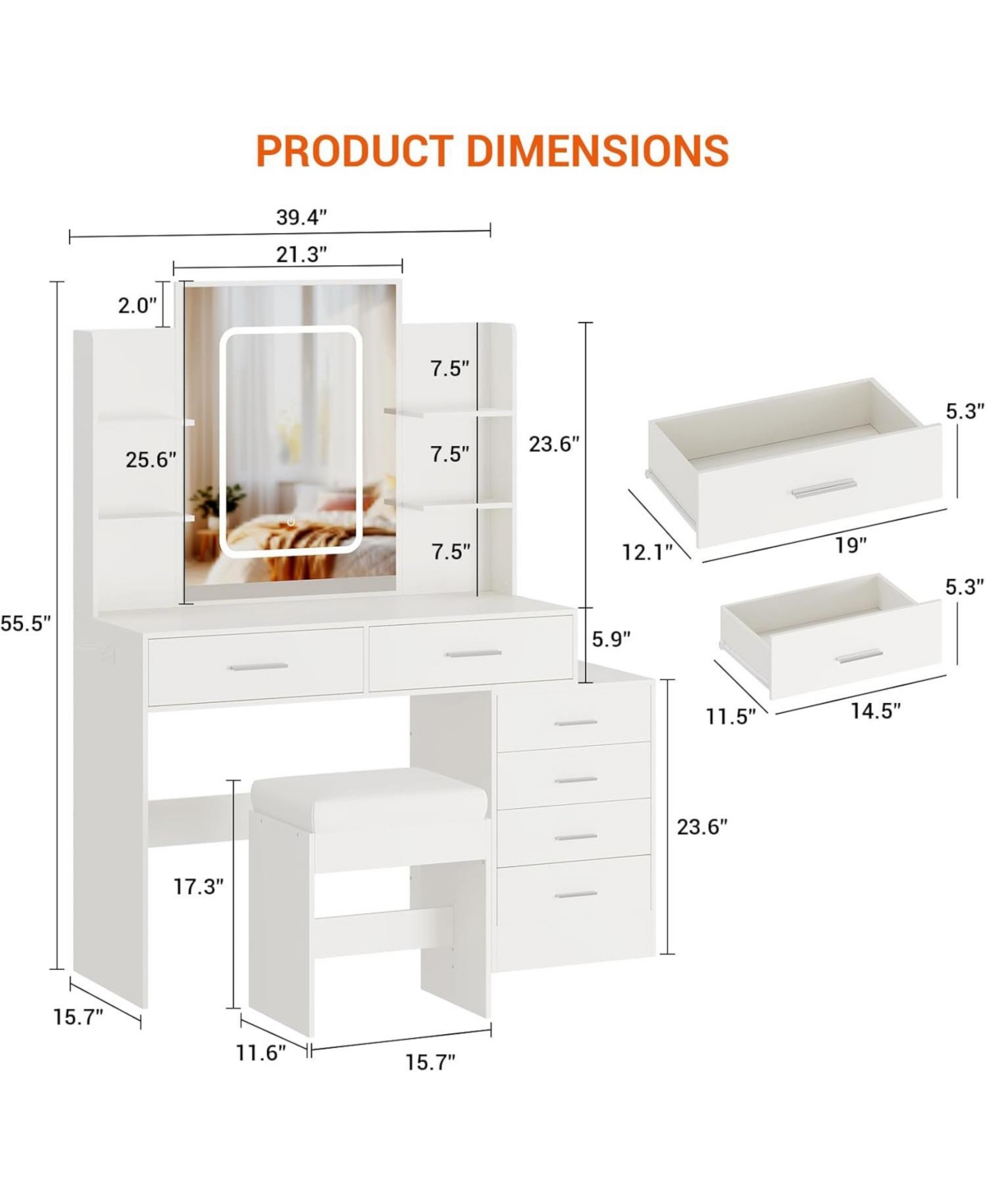 gaomon 3-Drawer Modern Tv Cabinet Lowboard with Open Shelves, Solid Steel Frame for TVs up to 55", Living Room Storage, Stylish Design