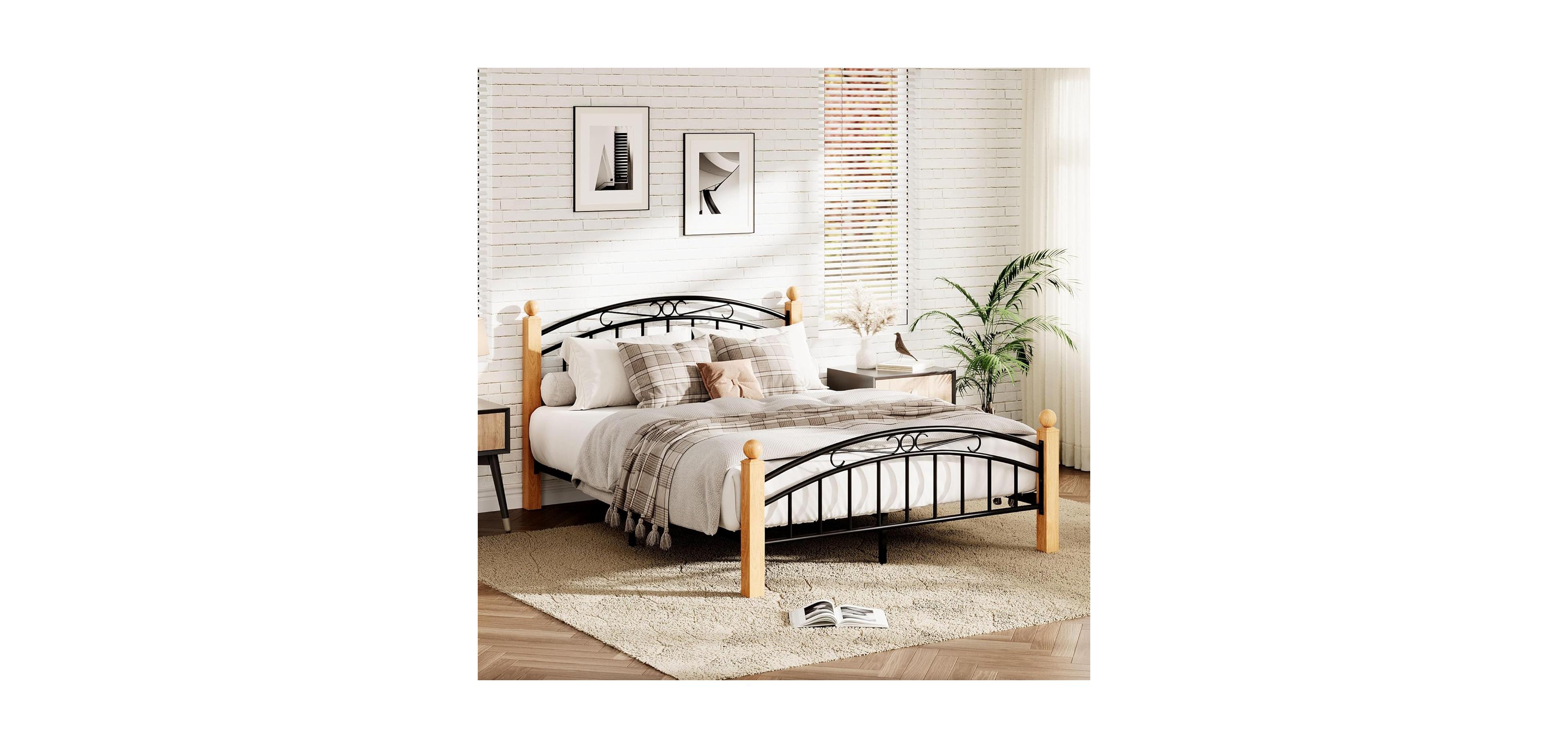 gaomon Full Metal Bed Frame with Headboard and Footboard, Classic Platform with Storage