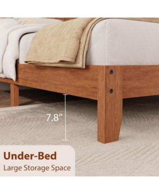 Queen Size Wooden Platform Bed Frame with Headboard and Slat Support, No Box Spring Required - Standard/Queen