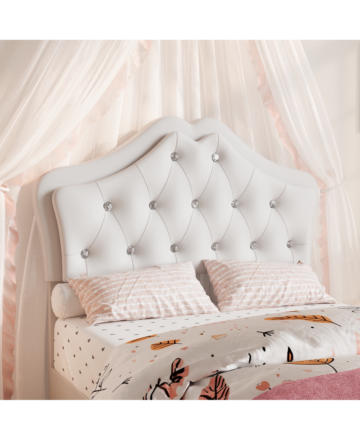 Gaomon Twin Size Upholstered Bed Frame with Led Headboard Lights & Storage Drawer, Noise Free, Platform Bed for Kids and Teens