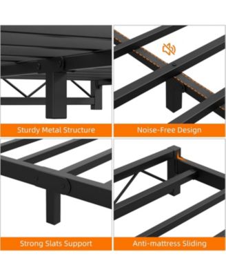 6-Inch Metal Platform Bed Frame,Steel Slat Support,Heavy Duty Noise-Free Platform,No Box Spring Required,Easy Assembly