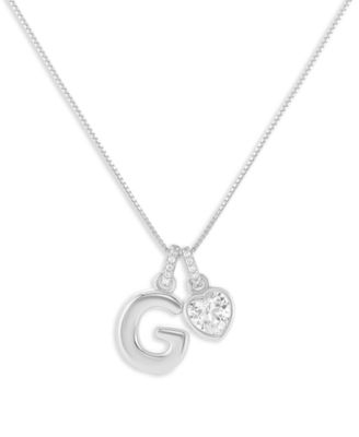 Sterling Silver Initial Charm Necklace in Holiday Ornament, Macy's Exclusive