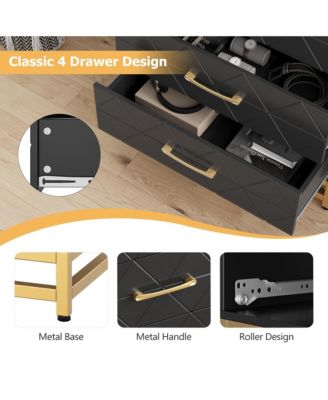 4 Drawer Dresser for Bedroom, Modern Chest of Drawers Storage Organizer