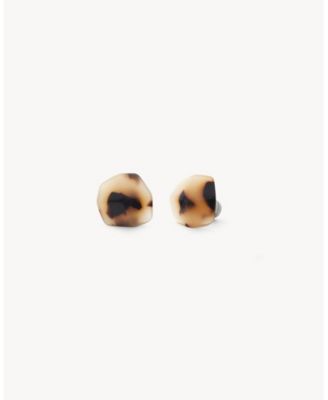 Mini Sculpture Studs in Blonde Tortoise