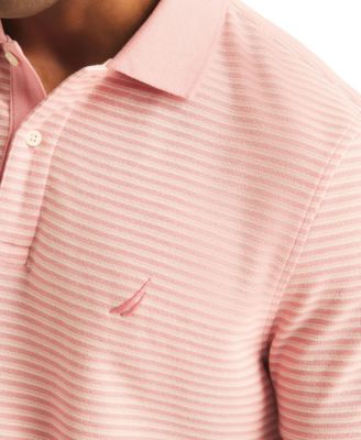 Men's Striped Spread Collar Polo Shirt