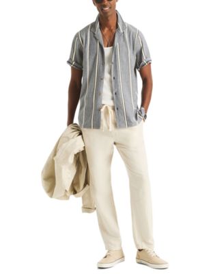 Men's Striped Spread Collar Shirt