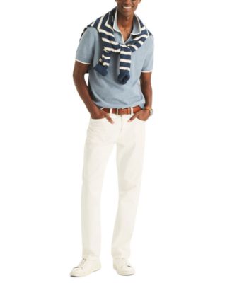 Men's Textured Short-Sleeve Polo Shirt