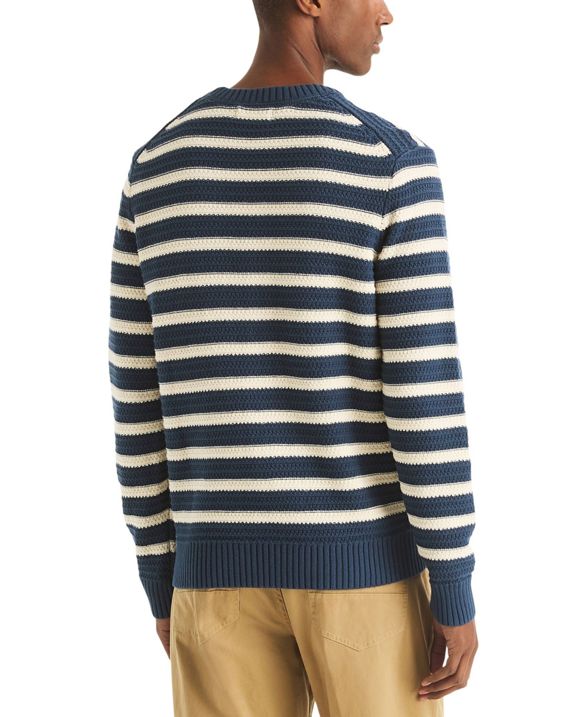 Nautica Men's Textured Striped Crewneck Sweater