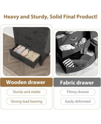 4-Drawer Black Freestanding Vertical Dresser 34.8" Tall, Large Storage Closet Chest for Bedroom, Living Room