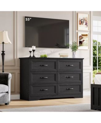 6-Drawer Modern Dresser with Wide Metal Handle, Closet Organizer Storage Chest, Clothes Cabinet for Bedroom, Living Room