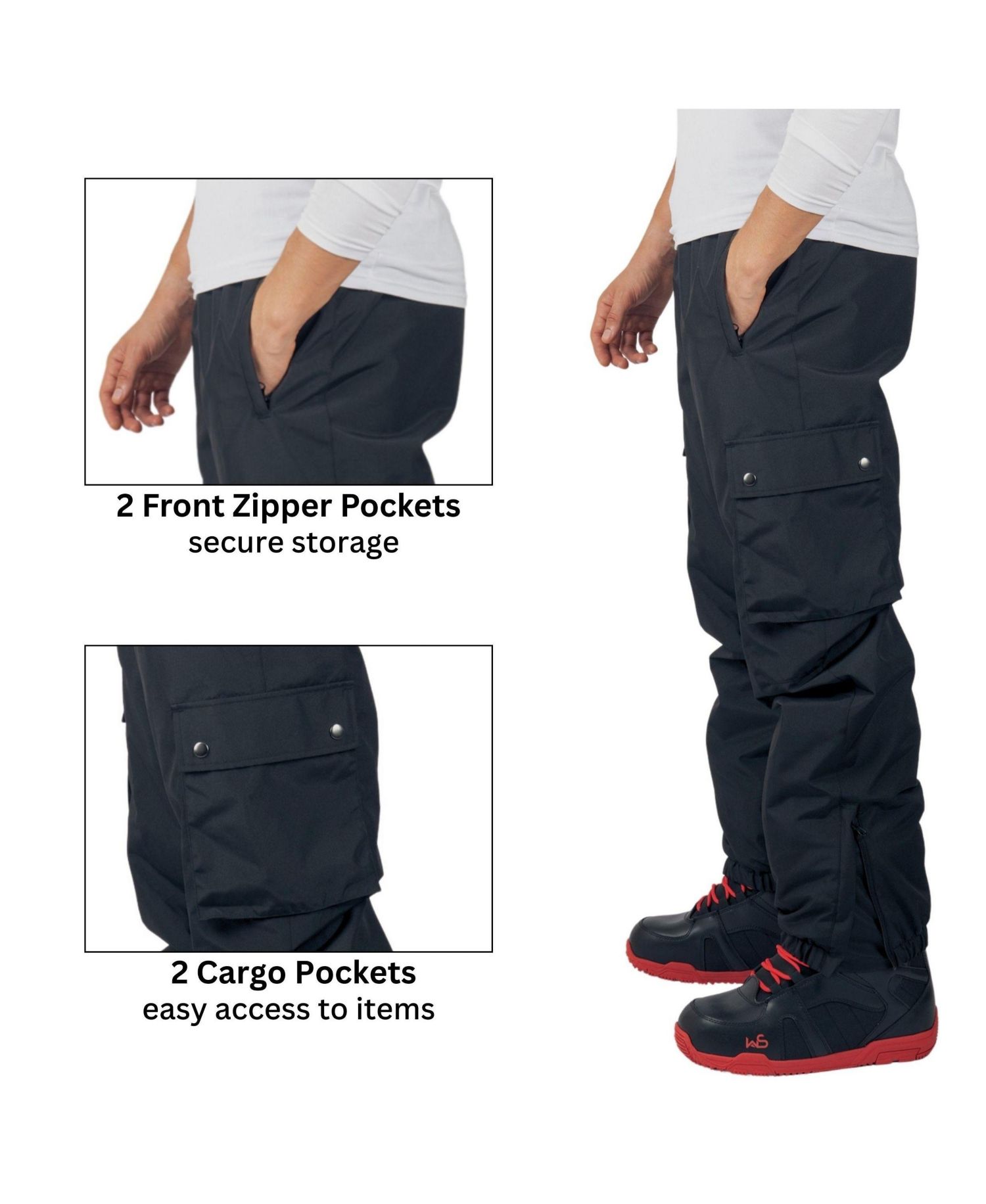 Men's Snow Pants 10K Waterproof Insulated Snowboard and Ski Pants