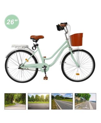 26-Inch Cruiser Bike for Family Rides, Low Step Frame with Passenger Seat & Footrests