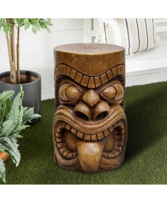 Outdoor Decorative Sculpture – The Grande Tiki God Kanaloa Concrete Statue 19.6"H, Indoor/Outdoor Garden, Patio, Backyard, Office Decor
