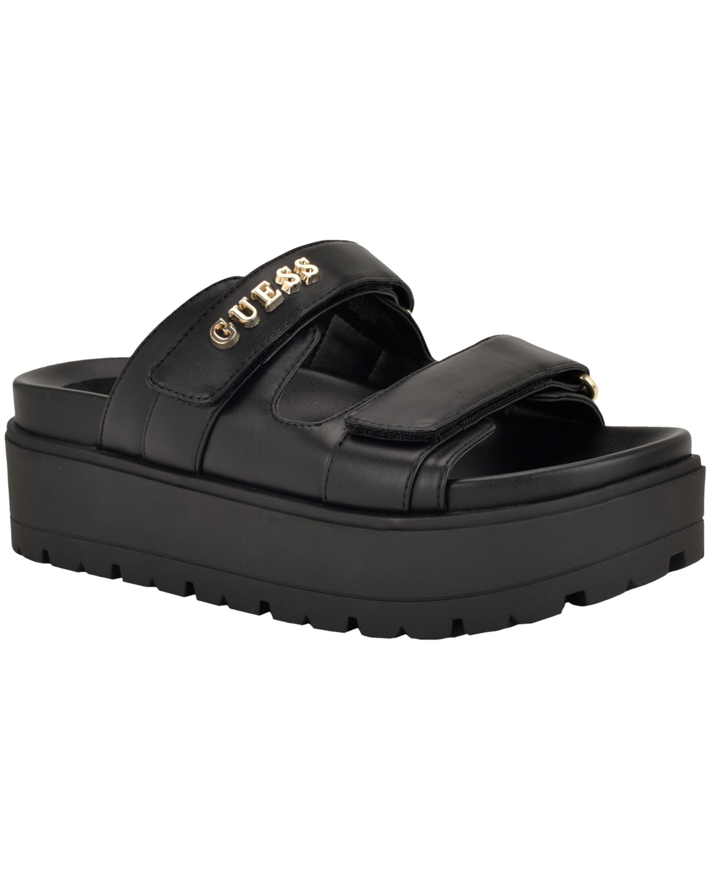 Женские сандалии GUESS Faxon Platform Lug Sole Footbed, цвет: Чёрный — фото 1