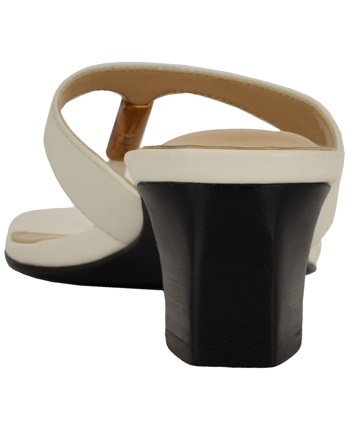 Guess Womens Yaiza Leather Thong Block Heel City Sandals