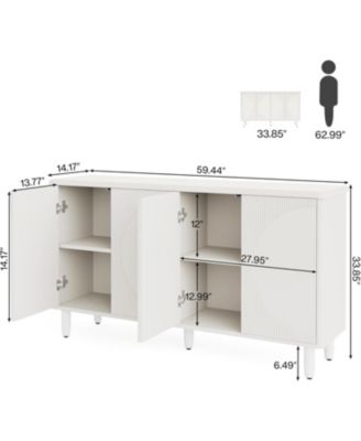 Buffet Cabinet Sideboard with Storage, 59.4-Inch