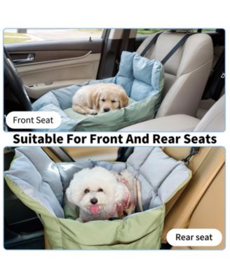 Dog Car Seat for Small Dogs Travel Safety Pet Seat Waterproof with Storage Pockets Green