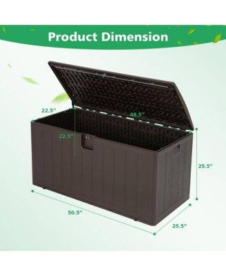105 Gallon Outdoor Resin Deck Box All Weather Lockable Storage Container
