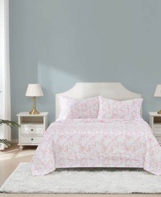 Printed Bow 3-Pc. Sheet Set, Twin XL