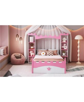 Castle Twin Platform Bed for Kids with Storage