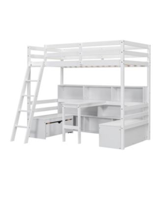 Streamdale Twin Loft Bed with Storage and Desk