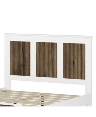  Wooden Platform Queen Bed with Plywood Slats