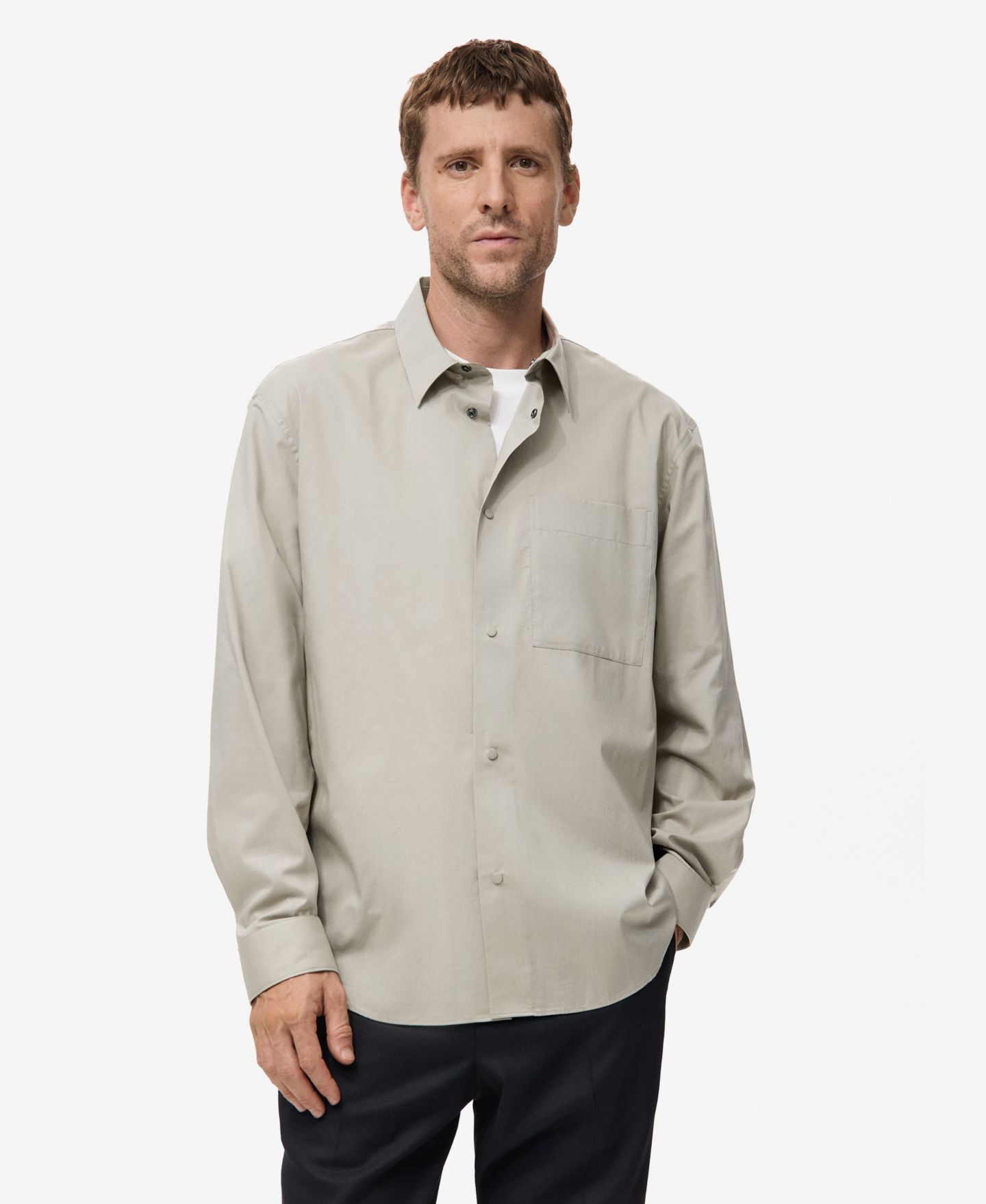 Мужская рубашка Mango Cotton Relaxed-Fit, цвет: Бежевый — фото 1