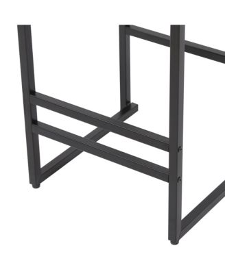 Kitchen Bar Stools with Footrest Set of 2 Paper Rope Weave Dining Chairs Counter Height Barstool