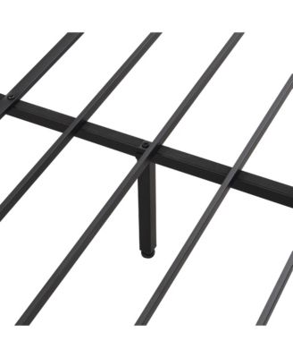 Queen Metal Platform Bed Frame with Headboard, LED Lights, Storage, USB Charger