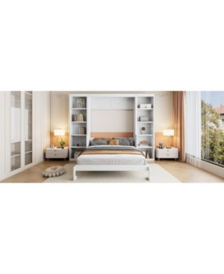 Full Size Murphy Bed with Desk and Bookshelf