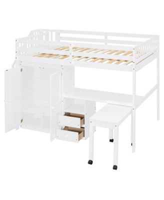 Loft Bed with Stairs, Storage & Desk - Space-Saving Kids & Teen Furniture