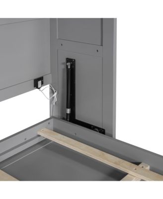 Queen Size Murphy Bed Wall Bed Modern design with LED Lights