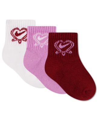Baby Girls' Valentine's Day Socks, 3-Pack