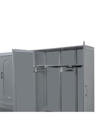 Queen Size Murphy Bed Wall Bed with Closet.